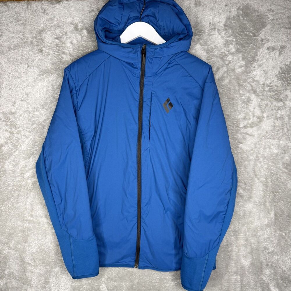 Black Diamond First Light Hybrid Hoody Men Medium Blue Jacket SAMPLE Hike Trail